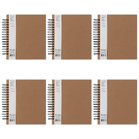 6 Pack: Spiral Kraft Chipboard Journal by Recollections®